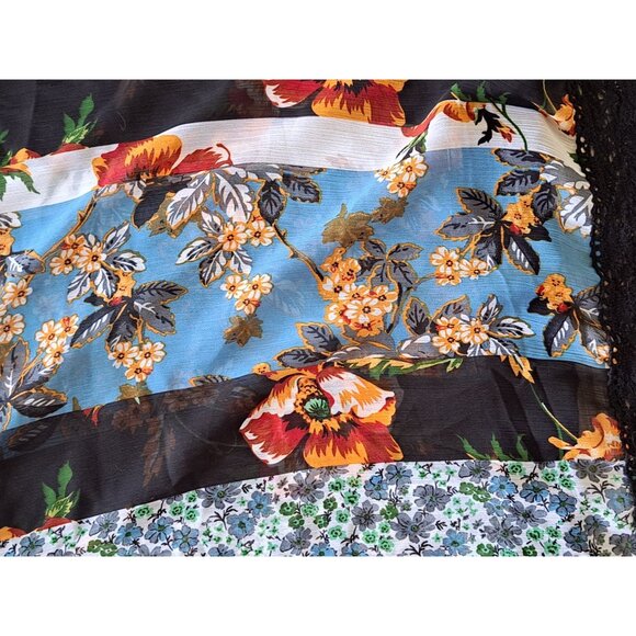 Ulla Popken Plus Size 20/22 Floral Patchwork Tunic Top Lace 20/22 Sheer Flowy - Picture 6 of 10